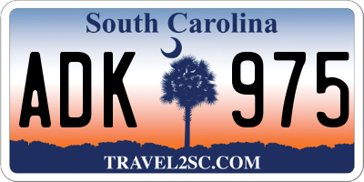 SC license plate ADK975