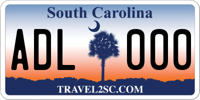SC license plate ADL000