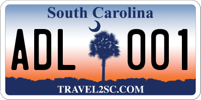 SC license plate ADL001