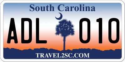 SC license plate ADL010