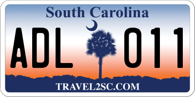 SC license plate ADL011