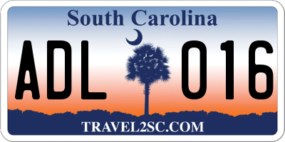 SC license plate ADL016