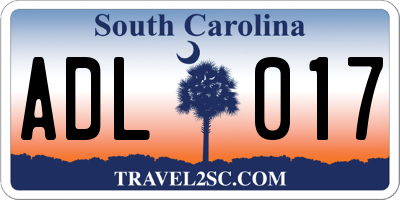 SC license plate ADL017