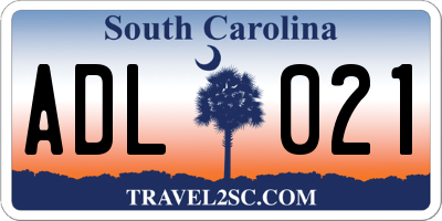 SC license plate ADL021
