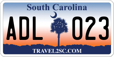 SC license plate ADL023