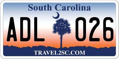 SC license plate ADL026