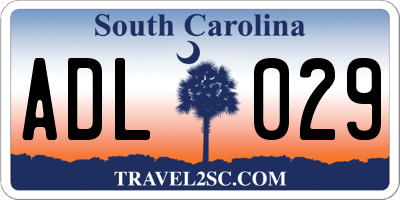 SC license plate ADL029