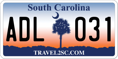 SC license plate ADL031