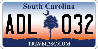 SC license plate ADL032