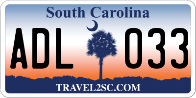 SC license plate ADL033