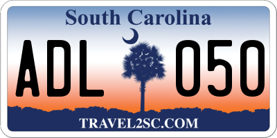SC license plate ADL050