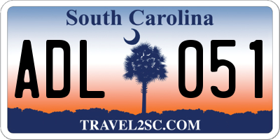 SC license plate ADL051