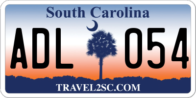 SC license plate ADL054
