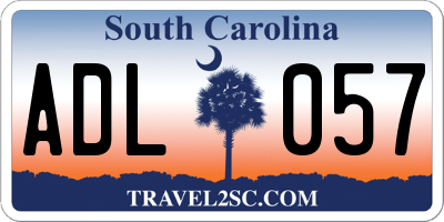 SC license plate ADL057