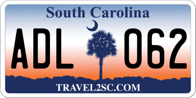 SC license plate ADL062
