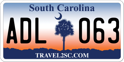SC license plate ADL063