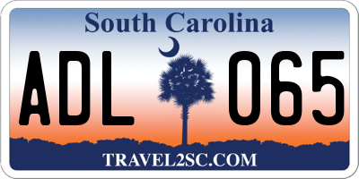 SC license plate ADL065