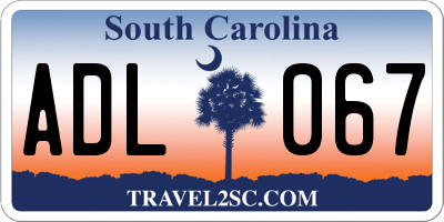 SC license plate ADL067