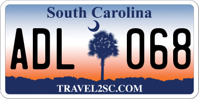 SC license plate ADL068