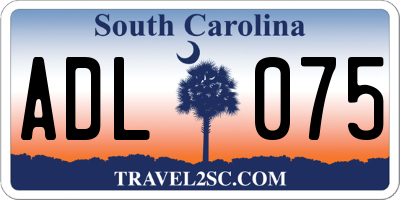 SC license plate ADL075
