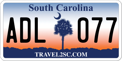 SC license plate ADL077