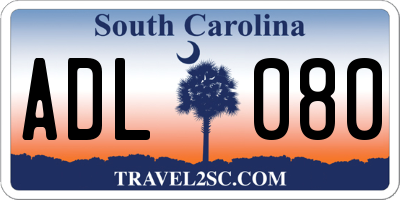 SC license plate ADL080