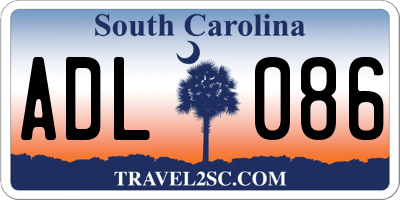 SC license plate ADL086