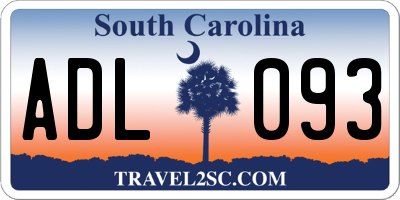 SC license plate ADL093