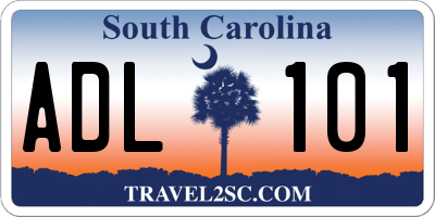 SC license plate ADL101