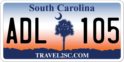 SC license plate ADL105