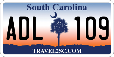SC license plate ADL109
