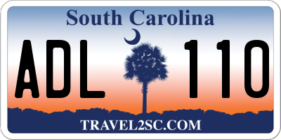 SC license plate ADL110