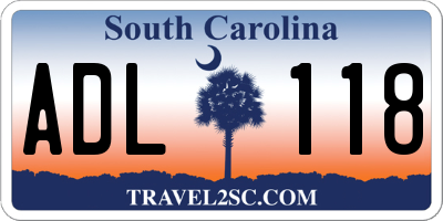 SC license plate ADL118