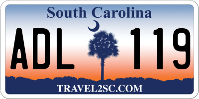 SC license plate ADL119