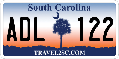 SC license plate ADL122