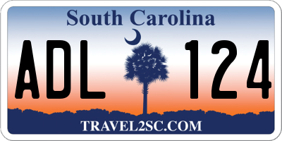 SC license plate ADL124