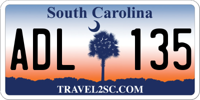 SC license plate ADL135