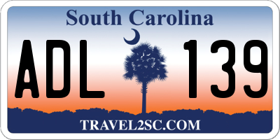 SC license plate ADL139