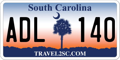 SC license plate ADL140