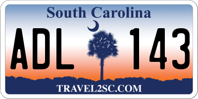 SC license plate ADL143