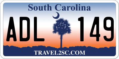 SC license plate ADL149