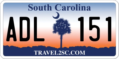 SC license plate ADL151