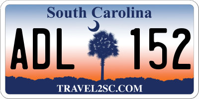 SC license plate ADL152