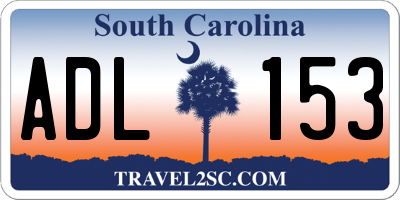 SC license plate ADL153