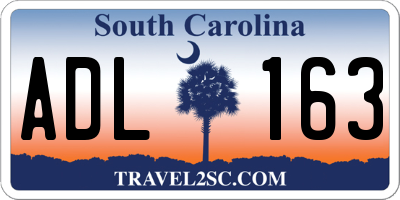 SC license plate ADL163