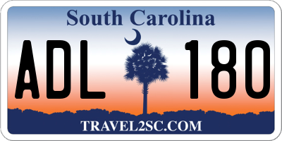 SC license plate ADL180