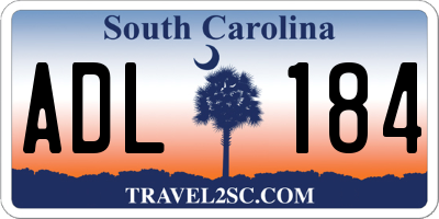 SC license plate ADL184