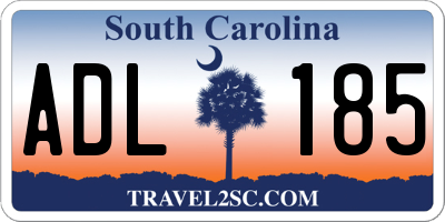 SC license plate ADL185