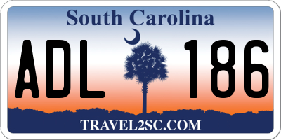SC license plate ADL186