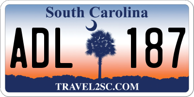 SC license plate ADL187